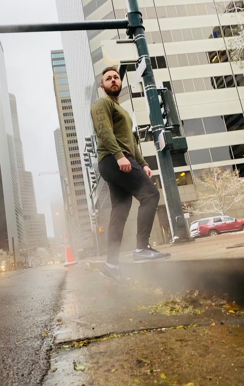 HYPER Olive Green Long Sleeve Tee